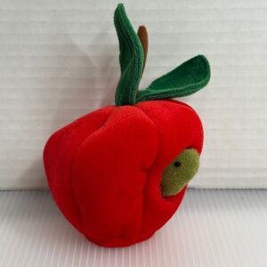Folktails Folkmanis Apple in Worm Finger Puppet Good Used Condition Vintage